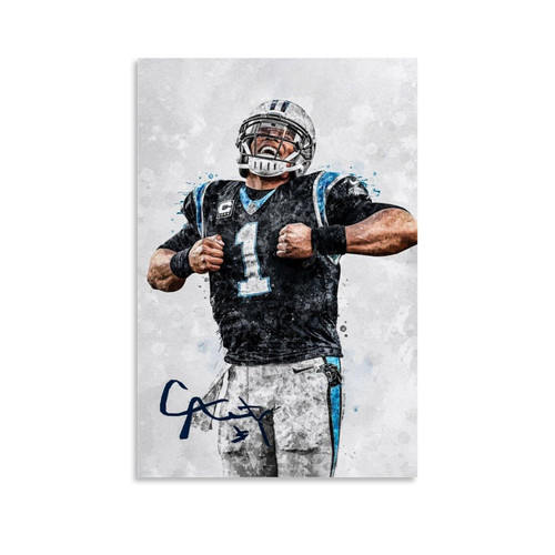 HADWAO Poster Signed By American Football Cam Newton Canvas Art Poster And Wall Art Picture Print Modern Family Bedroom Decor Office Posters. Unframe-style, 12x18inch(30x45cm) HADWAO Poster Signed By American Football Cam Newton Canvas Art Poster And Wall Art Picture Print Modern Family Bedroom Decor Office Posters. Unframe-style, 12x18inch(30x45cm)