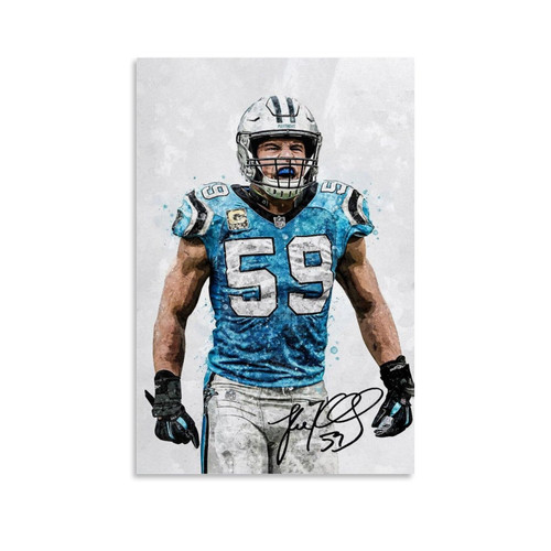 Poster Signed By American Football Player Luke Kuechly Canvas Art Poster And Wall Art Picture Print Modern Family Bedroom Decor Office Posters. Unframe-style, 12x18inch(30x45cm)