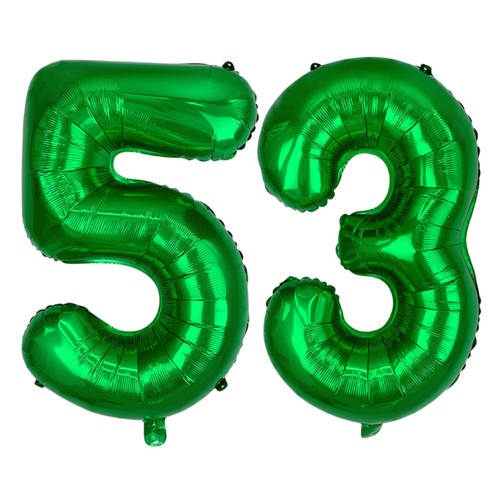 XLOOD Number 53 Balloons 32 inch Digital Balloon Alphabet 53 Birthday Balloons Digit 53 Helium Balloons Big Balloons for Birthday Party Supplies Wedding Bachelorette Bridal Shower, Green Number 53th