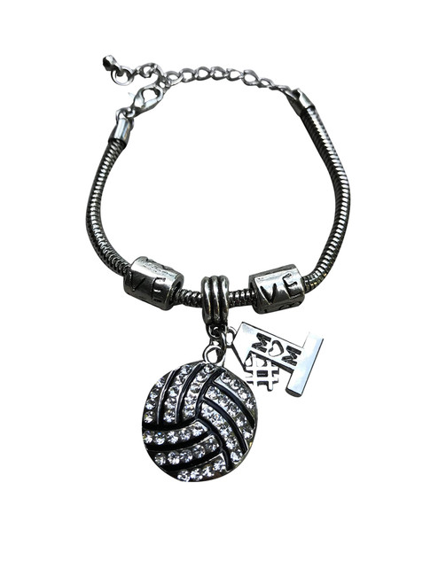 Volleyball Mom Charm Bracelet for Women, Perfect Gift for Volleyball Player Moms