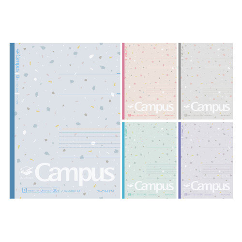 KOKUYO Smart Campus Notebook, Dot B 6mm Ruled, Semi-B5, 30 Sheets, 35 Lines, Pack of 5, 5 Shear Stone Colors for Spring 2023 Limited Edition, Japan Import (NO-GS3CWAT-L1X5)