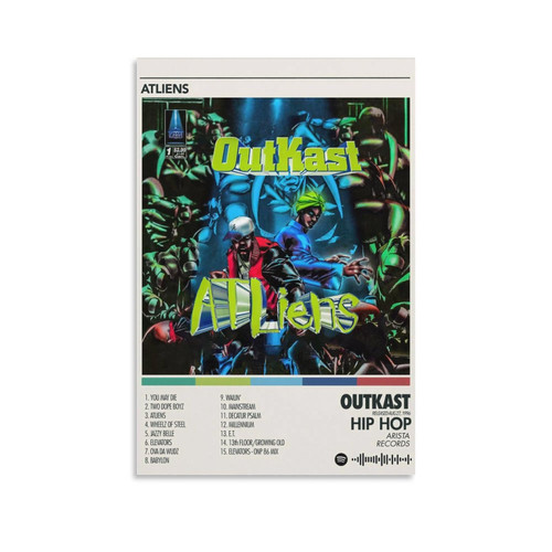 BATTTX Outkast ATLiens Canvas Poster Wall Decorative Art Painting Living Room Bedroom Decoration Gift Unframe-style12x18inch(30x45cm)