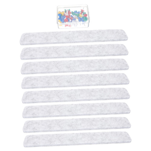 VILLFUL 8 Pcs Felt Message Board Memo Wall Adhesive Strips Bulletin Board Felt Strips Felt Notice Cork Board Strips Felt Wall Tiles Board for Office Wall Bar Strip for Board Photo Pin