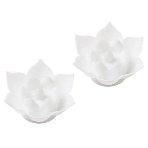 LIFKICH 2pcs Floating Pool Lights Chinese Style Candle Light Lotus Flower Lamp Fengshui Floating Light Lotus Floating Candle Flameless Floating Candles Lotus Led White Buddha Lamp Wedding