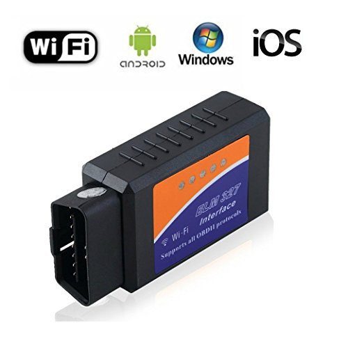 ELM327 Wifi OBD 2 OBD2 Fault Code Reader OBDII Scanner Adapter Car Diagnostic Tool for iPhone IOS Android Windows Vehicle Auto Check Engine Light for Cars