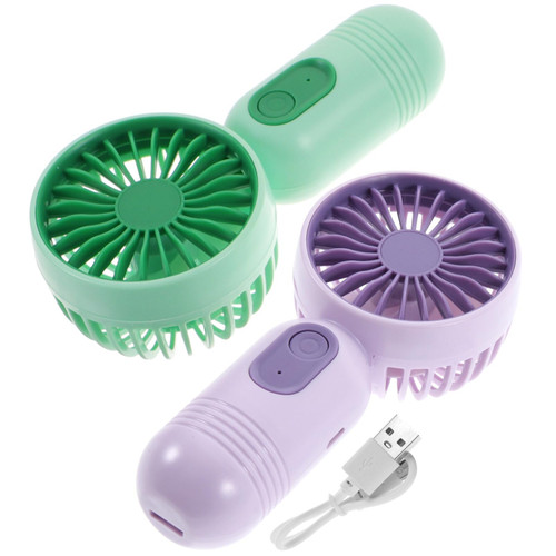 Mikikit Handheld Fans 2pcs Small Fan Handheld Lady Small Handheld Electric Fan Small Fan for Desk s Battery Operated Portable Pocket Fan Abs Student Gift Mini Fans Handheld