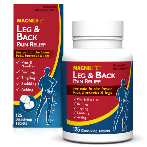 MagniLife Leg & Back Pain Relief, Fast-Acting for Sciatica Pain, Naturally Soothe Burning, Tingling and Stabbing Pains - 125 Tablets MagniLife Leg & Back Pain Relief, Fast-Acting for Sciatica Pain, Naturally Soothe Burning, Tingling and Stabbing Pains - 125 Tablets