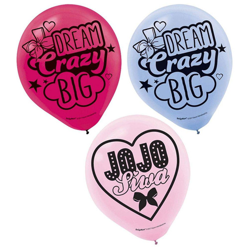 Amscan 111900 Amscan BB111900 Jojo Siwa Birthday Party Latex Balloons,12 ` One Size, Multicolor
