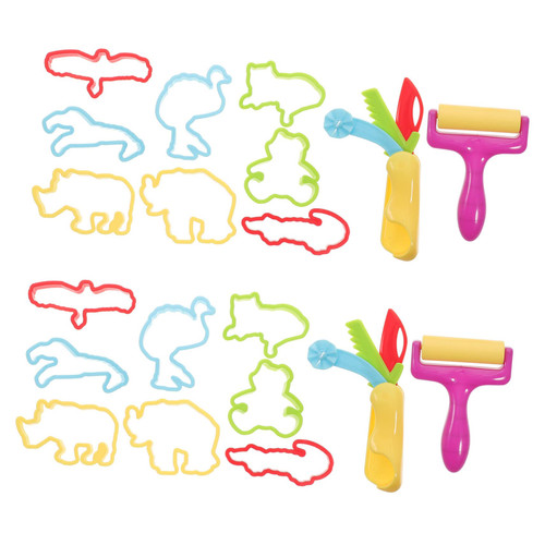COHEALI 20pcs Plasticene Mold animal cookie cutters sand molds tools play sand for cartoon biscuit cutters air dry clay air drying clay DIY Plastic Molds knives chocolate