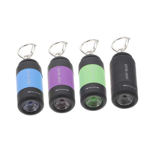 DOITOOL 4pcs Mini Flashlight Micro Torch Small Flashlights Mini Key Ring Keychain Flashlights Mini Flashlight Keychains Rechargeable Flashlight LED Emergency Keychain Flashlight Abs