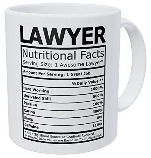 Wampumtuk Lawyer Attorney Nutritional Facts Funny Coffee Mug 11 Ounces Inspirational And Motivational Wampumtuk Lawyer Attorney Nutritional Facts Funny Coffee Mug 11 Ounces Inspirational And Motivational