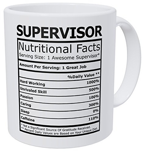 Wampumtuk Supervisor Nutritional Facts Funny Coffee Mug 11 Ounces Inspirational And Motivational Wampumtuk Supervisor Nutritional Facts Funny Coffee Mug 11 Ounces Inspirational And Motivational