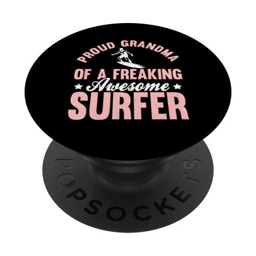 Surfer Surfing Surf Instructor Surfboard Grandma PopSockets Standard PopGrip