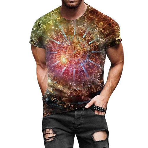 Summer Tshirts for Men Trendy Tees Graphic Tshirt Teens Moisture Wicking Outfits Short Sleeve Skinny Fit Men's T-Shirts Round Neck Man Vintage Blouse Blouses Fashion Clothing Red L