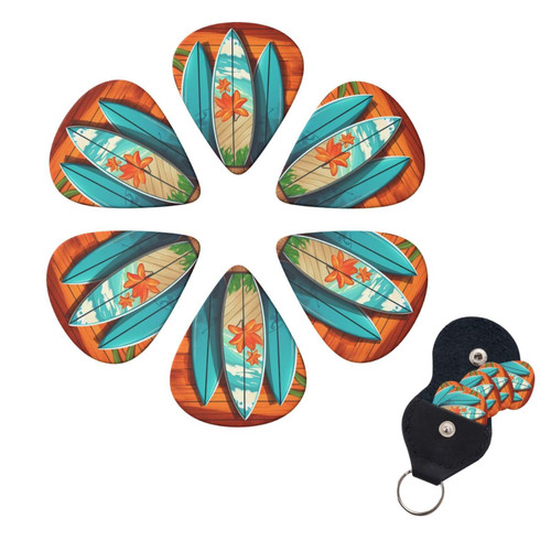 6 Pcs Guitar Picks 3 Different Thickness Guitar Pick For Acoustic Surfboard on Wooden Guitar Picks Guitar Accessories Guitar Plectrums For Bass Electric Acoustic Guitars Ukulele