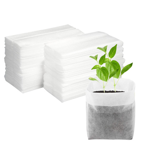 50pcs Grow Bags,Biodegradable Non-Woven Plant Nursery Bags Plant Fabric Seedling Pots Bags Plants Home Garden Supply (12.6 * 11.8)