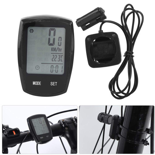 Bike Cycling Computer Bicycle Computer Waterproof Cycling Odometer Speedometer with LCD Backlight Cycling Accessories(Wired)