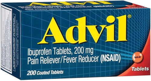 Advil Pain Reliever/Fever Reducer Coated Gel Caplet, 200mg Ibuprofen, Temporary Pain Relief 200 Count