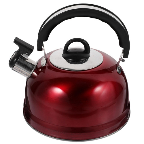 DEARMAMY Buzzing Kettle Red Whistling Tea Kettle Tea Kettle for Stove Flowering Tea Pot Coffee Maker Espresso Machine Metal Whistling Tea Pot Water Stainless Steel Flower Teapot Induction