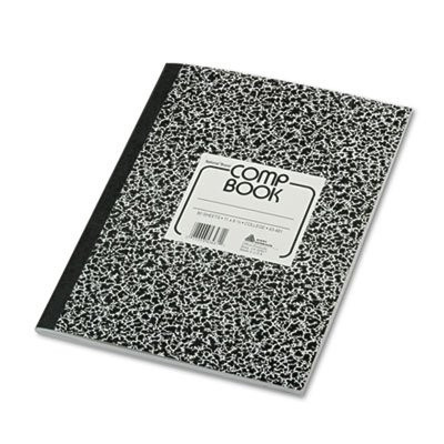National Composition Book, Medium/College Rule, Black Marble Cover, 11 x 8.38, 80 Sheets