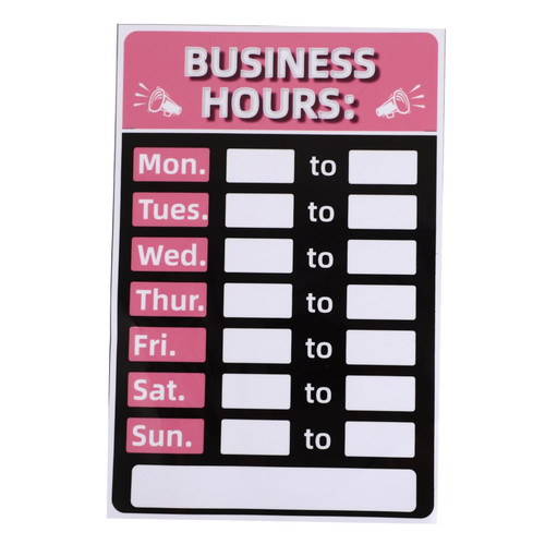 MAGICLULU Business Hours Sign Business Open Sign Welcome Chalk Boards Business Closed Sign Business Operation Signs Store Hours Signs for Business Businesses Door Sticker Pvc Staff Number