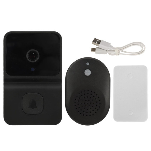 Wireless Doorbell, 1080P WiFi Video Doorbell Camera with NightHD Wide Angle LensStorage Playback for Home Z30 Black