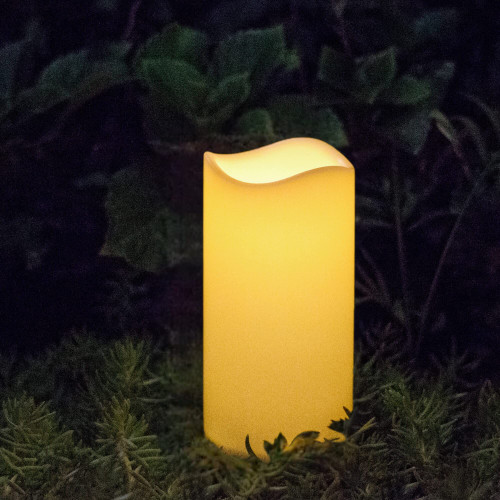 TFROSIM 3" x 6" Solar Candles Outdoor Waterproof with Dusk to Dawn Light Sensor,Flameless Flickering LED Pillar Candles for Lantern Patio Garden Lawn Deck Yard