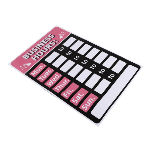 Healeved Business Hours Sign Open Closed Hour Sign Store Opening Signs Stickers Hours of Operation Sign Writable Adhesive Hour Signs Welcome Chalk Boards Grand Office Customize Pvc Letter