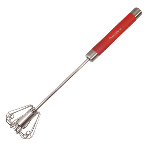 Baker's Secret 12" Stainless Steel Whisk, for Baking Cooking, Balloon Whisk, Kitchen Essentials - Red
