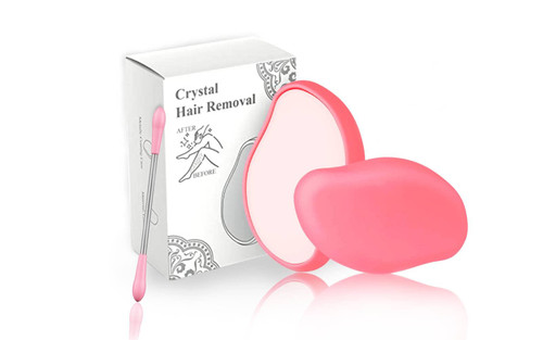 GoElite Crystal Hair Remover and Spring Threader for Women | Reusable and Washable Hair Remover | Painless Exfoliation Hair Eraser Tools for Arms, Legs, and Back | Skin Care (Pink)