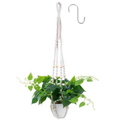 Artificial Hanging Plant with Pot, Fake Plant for Home Decor, Macrame Plant Hanger with Fake Vines Faux Hanging Planter Greenery for Indoor Home Office Desk Kitchen Bathroom Decor Artificial Hanging Plant with Pot, Fake Plant for Home Decor, Macrame Plant Hanger with Fake Vines Faux Hanging Planter Greenery for Indoor Home Office Desk Kitchen Bathroom Decor
