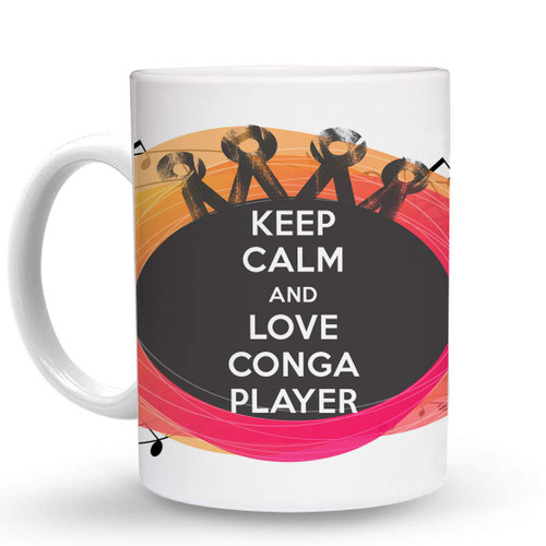 Makoroni - KEEP CALM AND LOVE CONGA PLAYER 6 oz Ceramic Espresso Shot Mug/Cup Design#51