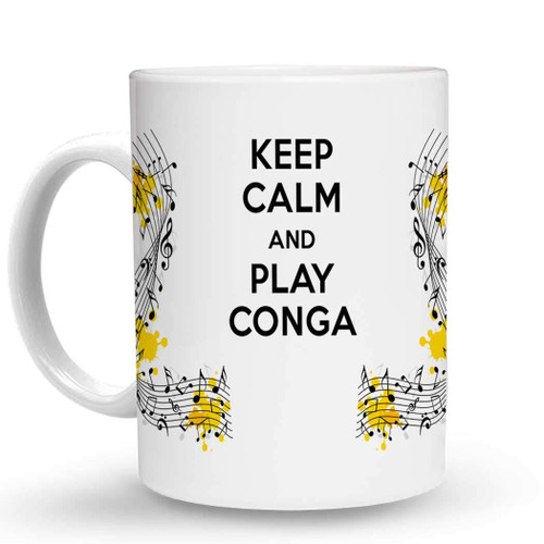 Makoroni - KEEP CALM AND PLAY CONGA 6 oz Ceramic Espresso Shot Mug/Cup Design#37