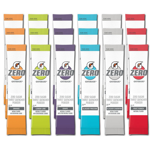 Gatorade G Zero Powder - Electrolytes Powder Packets Variety - 18 Pack - 6 Flavor - Glacier Freeze, Orange, Grape, Fruit Punch, Lemon Lime & Glacier Cherry - Gatorade Powder Packets