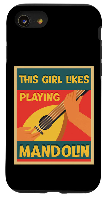 iPhone SE (2020) / 7 / 8 Girl Likes Playing Mandolin Musician Music Notes Case