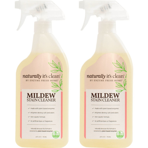 naturally it's clean Mildew Stain Cleaner | Removes Mold and Mildew Stains from Hard Surfaces 24 oz, Pack of 2