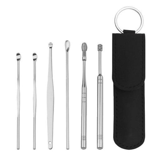 6Pcs Ear Cleaner Earwax Removal Tool Earpick Curette Reusable Ear Cleaning Wax Remover Spoon Ear Pick Cleanser Care Ear Wax Cleaner Earwax Removal Kit Water For Adults