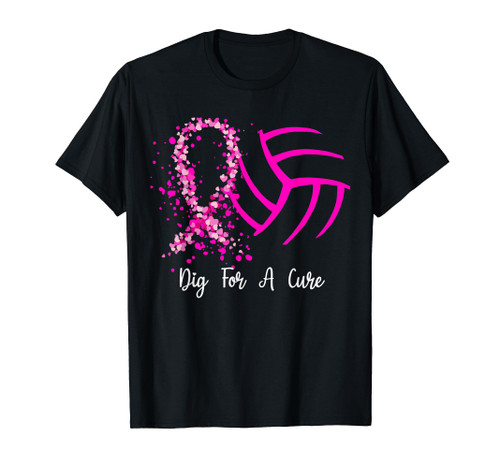 Breast Cancer Awareness Dig For A Cure Volleyball Pink Cool T-Shirt Breast Cancer Awareness Dig For A Cure Volleyball Pink Cool T-Shirt