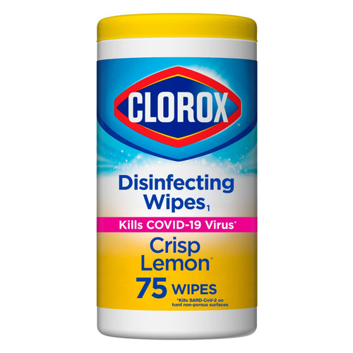 Clorox, Bleach Free Wipes , Crisp Lemon, 75 Count Clorox, Bleach Free Wipes , Crisp Lemon, 75 Count