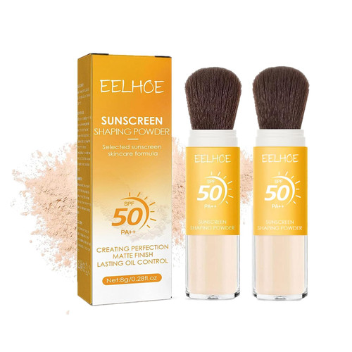 Powder Sunscreen For Face - SPF 50 PA+++ Mineral Sunscreen Setting Powder, Sunblock Powder with Brush, Oil Control Natural Breathable Matte Finish, Long-Lasting Lightweight Sunscreen Powder (2pc) Powder Sunscreen For Face - SPF 50 PA+++ Mineral Sunscreen Setting Powder, Sunblock Powder with Brush, Oil Control Natural Breathable Matte Finish, Long-Lasting Lightweight Sunscreen Powder (2pc)