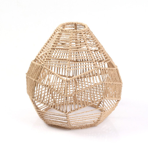 Rattan Lampshade- Bohemian Handwoven Pendant Lamp Cover Shade Wicker Woven Lampshade For Living Room Kitchen Bedroom, Restaurant Dining Room