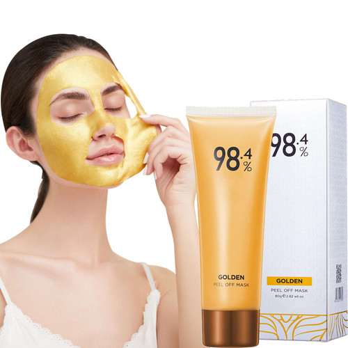 Gold Foil Peel-Off Mask, Peel off Face Mask, Gold Peel off Mask, 98.4% Gold Face Mask, Black Head Remover for Face, Anti-Aging Gold Face Mask (1pcs)