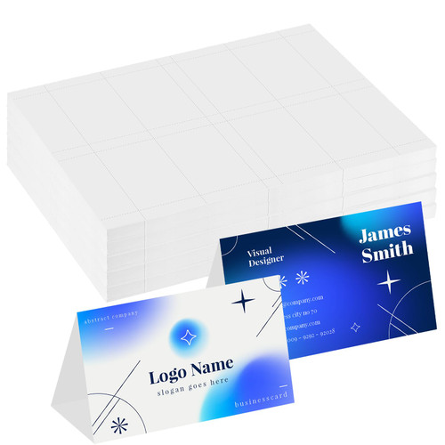200 Pieces Printable Small Tent Cards 2 * 3.5inch Name Place Cards Two-Sided Printing Blank White Place Cards for Laser or Inkjet Printers