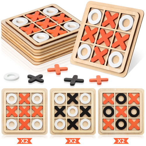 Meooeck 6 Pieces Wooden Tic Tac Toe Game for Kids Mini Board Game XO Chess Board Game Family Children Puzzle Game Educational Toys for Kids, Birthday Party Favors, Goody Bag Stuffers Meooeck 6 Pieces Wooden Tic Tac Toe Game for Kids Mini Board Game XO Chess Board Game Family Children Puzzle Game Educational Toys for Kids, Birthday Party Favors, Goody Bag Stuffers