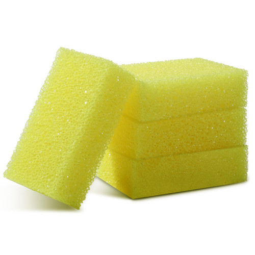 Yaomiao 4 Pcs Bug Scrubber Sponge Bug and Tar Remover for Car Detailing Yellow Car Wash Sponge for Automotive Car Washing