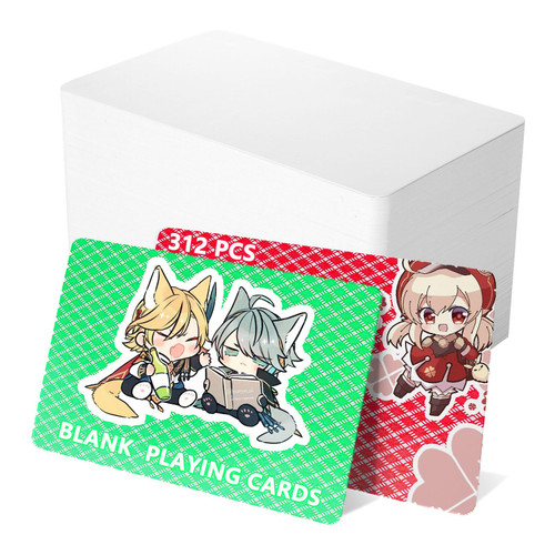 SHUESS 312 PCS White Blank Playing Cards, Standard Tarot Size 4.72 x 2.76 Inch, Blank Playing Cards to Write On, Make Your Own Printable Index Flash Cards, DIY Vocabulary Study Cards, Game Gift Cards