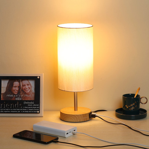 CONCA Bedside Table Lamp with 2 USB Port and Touch Control 3-Way Dimmable Nightstand Lamp for Bedroom, Living Room Office(Bulb Included) CONCA Bedside Table Lamp with 2 USB Port and Touch Control 3-Way Dimmable Nightstand Lamp for Bedroom, Living Room Office(Bulb Included)
