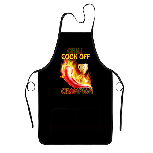 Xmeden Funny Chili Cook off Apron, Cooking Chef Apron with BBQ, Kitchen Work Aprons with Pockets Birthday Dad Creative Gifts