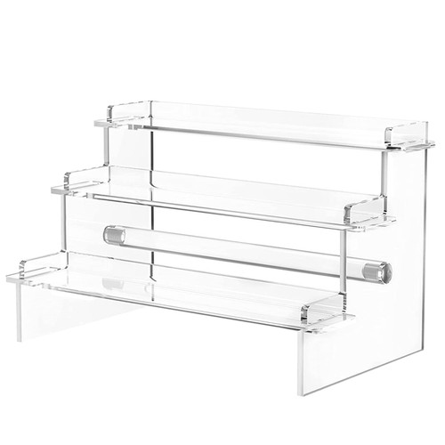 Clear Acrylic Display Stand Figures Cupcake Shelf Organizer Desserts Holder Jewelry Display Risers Stand Perfumes Stand Acrylic Storage Rack Clear Acrylic Showcase Modern Acrylic Shelf Stylish Acrylic