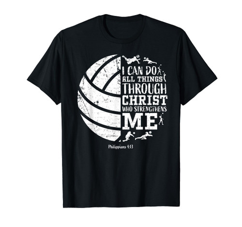 Cute Philippians 4:13 Volleyball Gifts Teen Girls Women Her T-Shirt